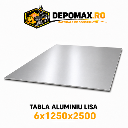 Tabla aluminiu lisa 6mm, 1250x2500mm (5754)
